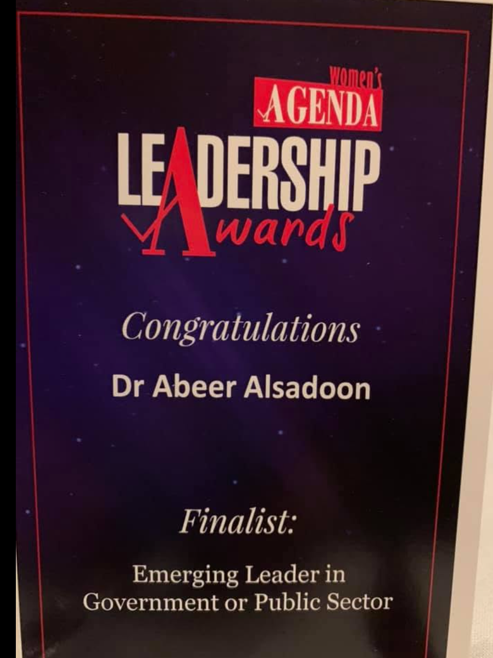 Women’s Agenda Leadership Awards finalist recognition